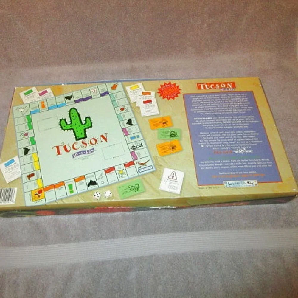 Vtg Arizona In A Box Monopoly Style Board Game Tucson Tombstone Cowboy Rodeo